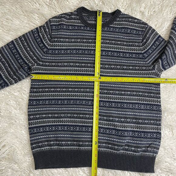 G.H. Bass & Co. Sweater Men’s XXL Blue Gray White Cotton / Wool Blend - Picture 2 of 3